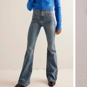 We The Free Jayde Flare Jeans in Mermaid Blue
